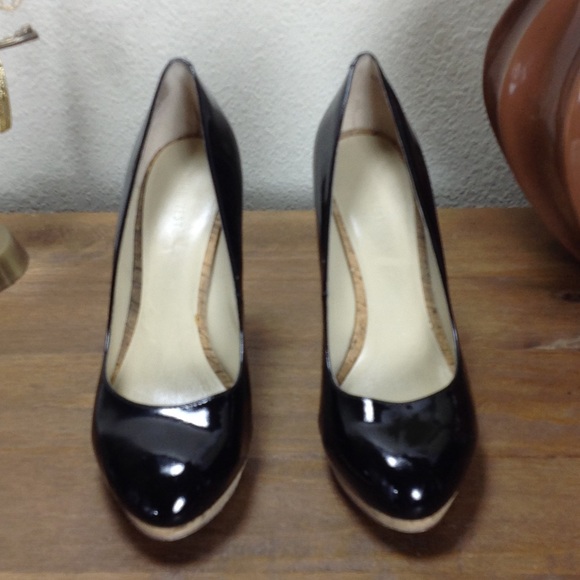 Nine West Black Patent Leather Platform Heels - Picture 2 of 8